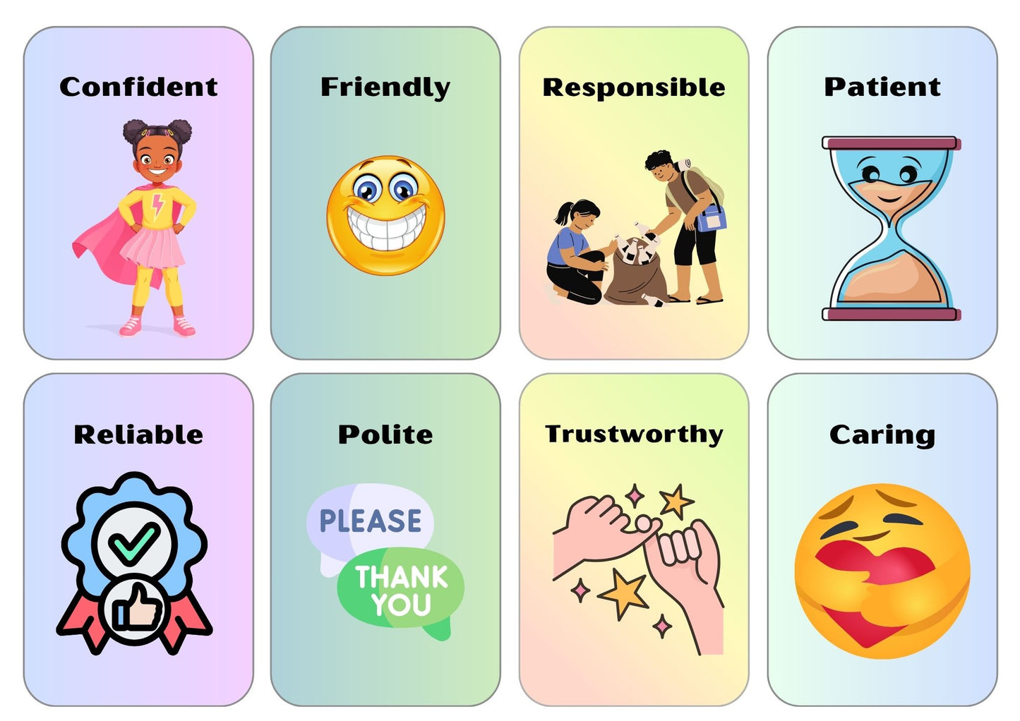 Memory Match Positive Affirmation Words help build your child's confidence and character