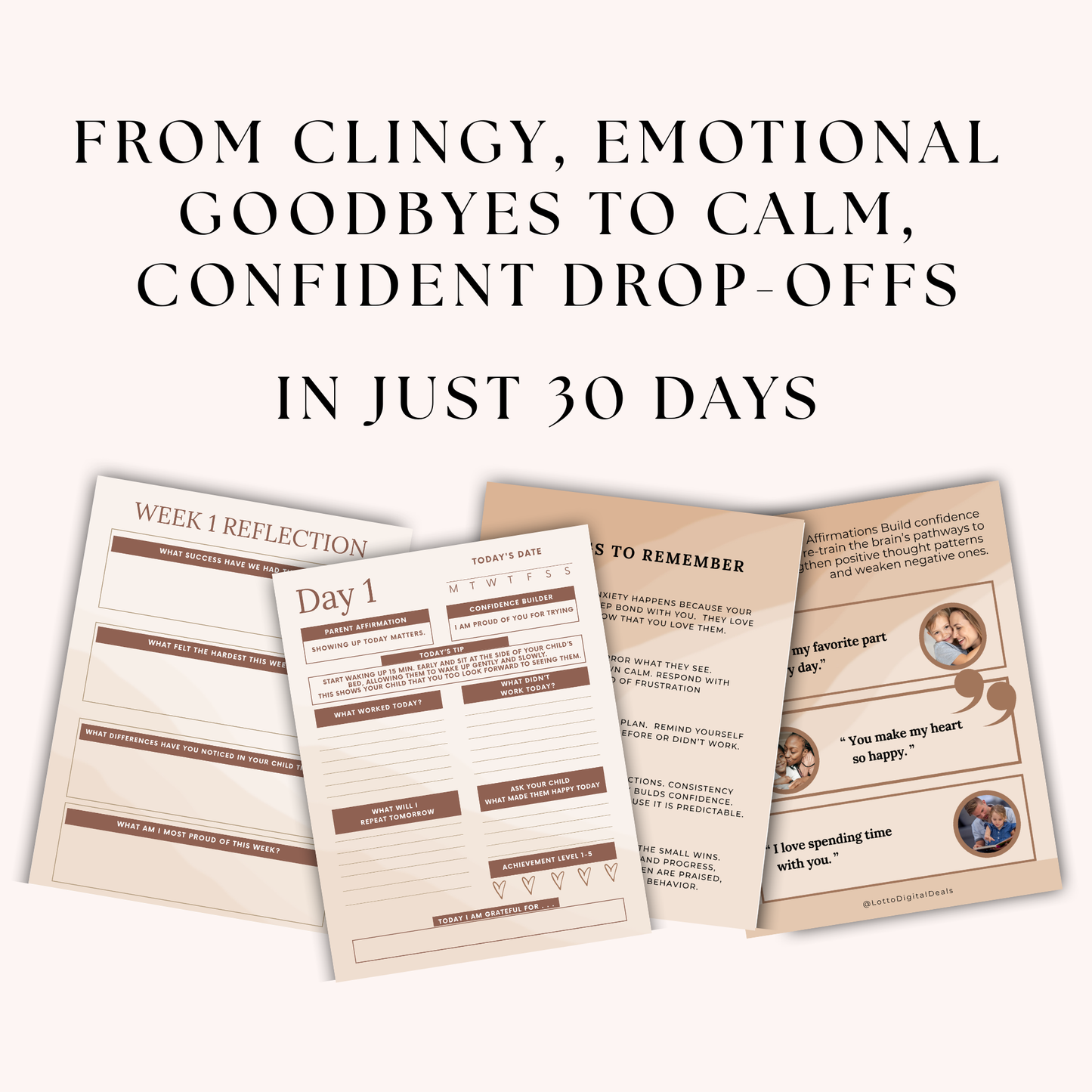 30 Days to Calm Goodbyes & a Confident Child.  In just 30 days, turn stressful, tear-filled drop-offs into calm, confident moments—for both you and your child.