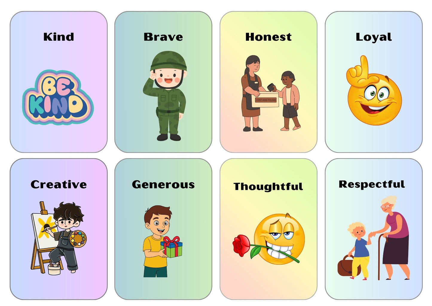 Memory Match Positive Affirmation Words help build your child's confidence and character